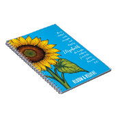 開花と信じ | カスタムひまわり ノートブック (右側)