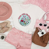 開花と優しさヴィンテージワイルドフラワーアート Tシャツ