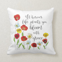 開花と恵み – ポピーの花 クッション