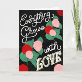 開花と愛ハッピーバレンタインデー/アニバーサリーカード カード (正面)