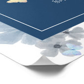 開花と成長ベビーシャワー歓迎サイン ポスター (角)