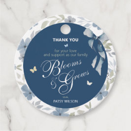 開花と成長ベビーシャワー フェイバータグ