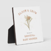 開花と成長Edelweiss赤ちゃんシャワーへようこそ フォトプラーク (正面)