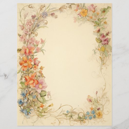 開花と蝶アハウンドスクラップブック紙 (裏面)