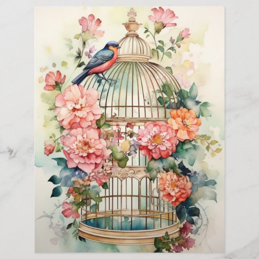 開花と蝶アハウンドスクラップブック紙 (正面)