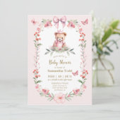 開花と蝶：歓迎ベビー招待状 招待状 (スタンド正面)