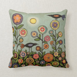 開花と鳥の装飾用クッション（3サイズ） クッション
