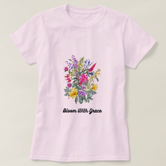 開花とTシャツ Tシャツ (デザイン正面)