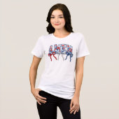 開花のアーメン：愛国的なフローラお祝い トライブレンドＴシャツ (正面全面)