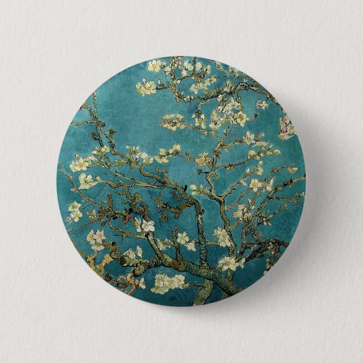 開花のアーモンドの枝 缶バッジ (正面)