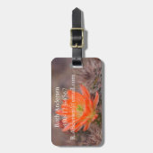 開花のオレンジサボテン ラゲッジタグ (正面縦)