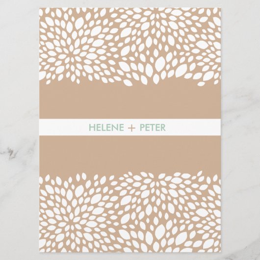 開花のカスタマイズ可能な結婚式 プログラム(Cashmere) プログラム (正面)