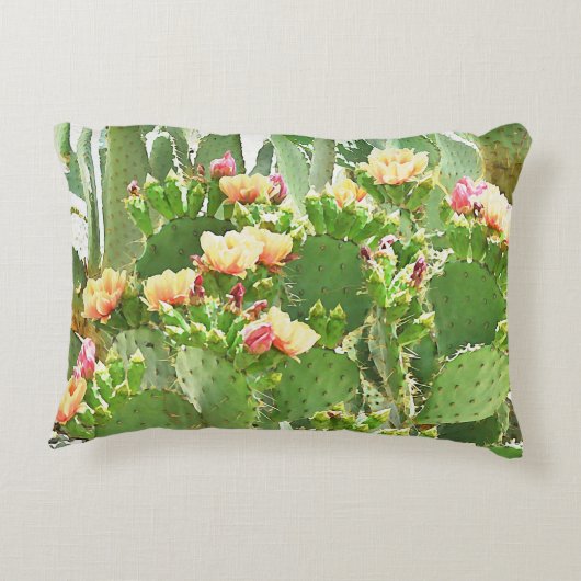 開花のカスタムの枕のウチワサボテンサボテン アクセントクッション (裏面)