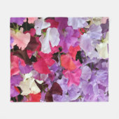 開花のスイートピーの花 フリースブランケット (正面(横))