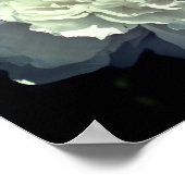 開花のステージの白い牡丹の花 ポスター (角)