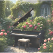 開花のピアノ – ガーデン絵を描ズ シール (正面)