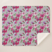 開花のピンクの蘭 シェルパブランケット (正面(横))