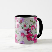 開花のピンクの蘭 マグカップ (正面右)