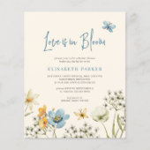 開花のブライダルシャワーへの招待で予算の愛 チラシ (正面)