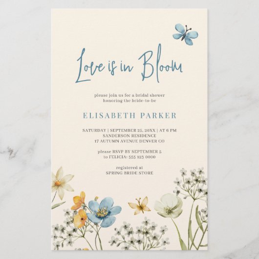 開花のブライダルシャワーへの招待で予算の愛 便箋