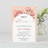 開花のベビーエレガントの花ガーリー赤ちゃんシャワー 招待状 (スタンド正面)