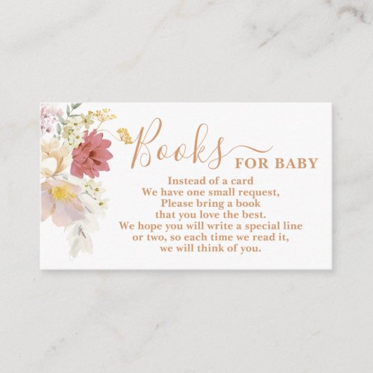 開花のベビーカード用ベビーシャワーブックへのベビー エンクロージャーカード (正面)