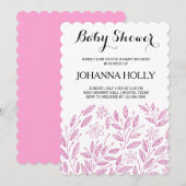 開花のベビーシャワー 招待状 (正面/裏面)