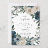 開花のベビー：庭の赤インスパイアちゃんのシャワー 招待状 (正面)