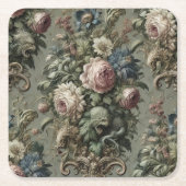 開花の下に何が – ビクトリアン Gothic スクエアペーパーコースター (正面)