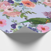 開花の中のオウム ラッピングペーパー (角)