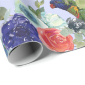 開花の中のオウム ラッピングペーパー (ロールコーナー)