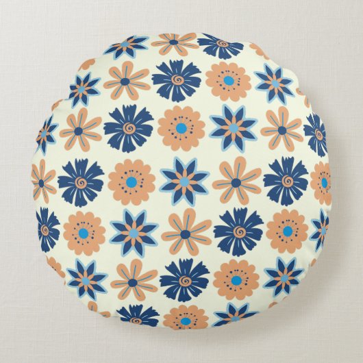 開花の交響楽団円枕 ラウンドクッション (正面)