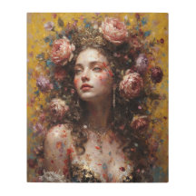 開花の光の女神 – メタルウォールアート