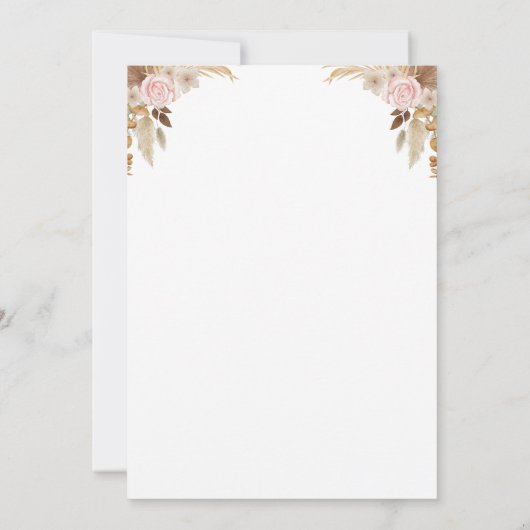 開花の喜び:水彩フローラ赤ちゃんシャワー 招待状 (裏面)