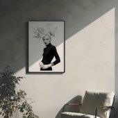 開花の壮大さ:彫刻のモノクロファッション ポスター