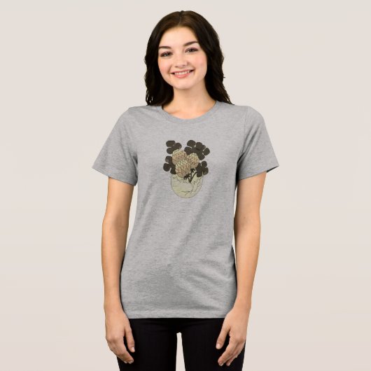 開花の始まり – 内部からのフローラの成長 トライブレンドＴシャツ (正面全面)