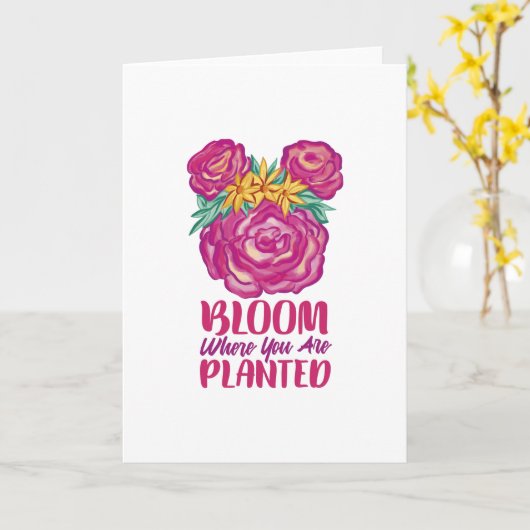 開花の平面 カード (黄色い花)