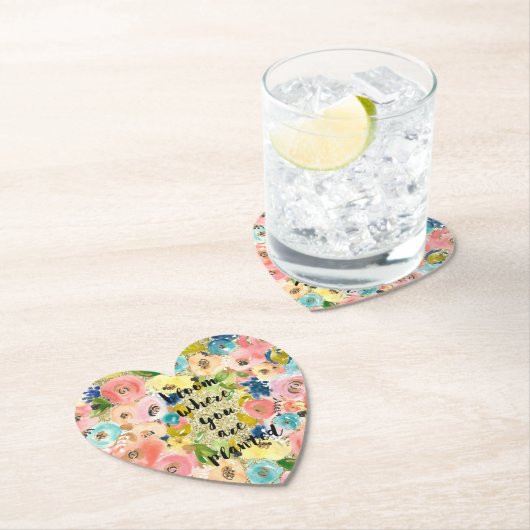 開花の接地先金ゴールドグリッターフローラ ペーパーコースター (インサイチュ)