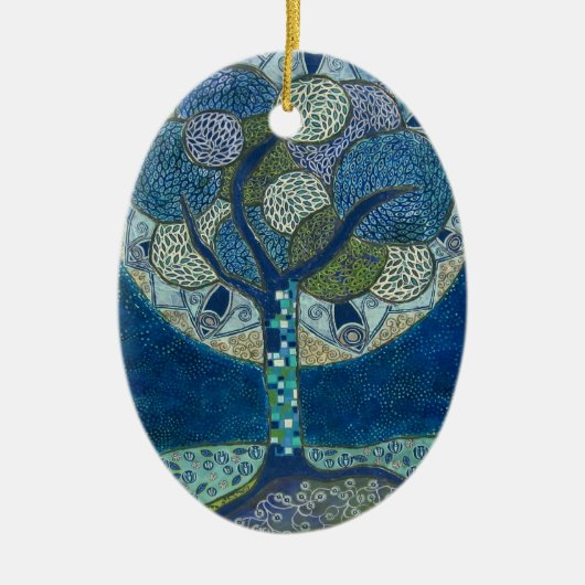 "開花の月" (絵画) セラミックオーナメント (正面)