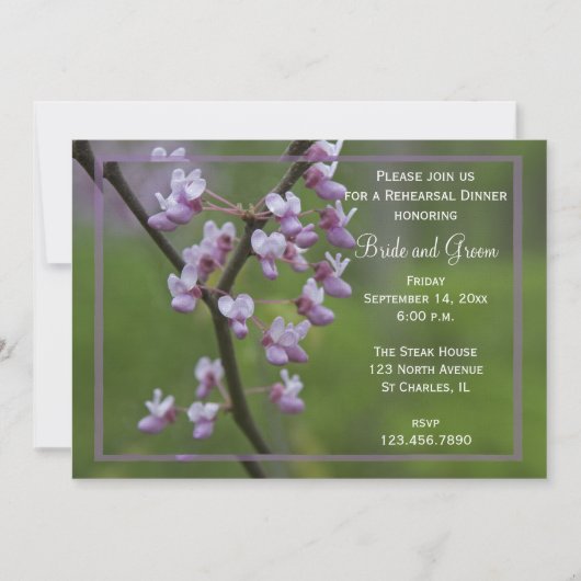 開花の木結婚のリハーサルディナー招待状 招待状 (正面)