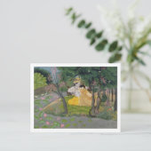 開花の果樹園のRadhaおよびKrishnaの容認 ポストカード (スタンド正面)