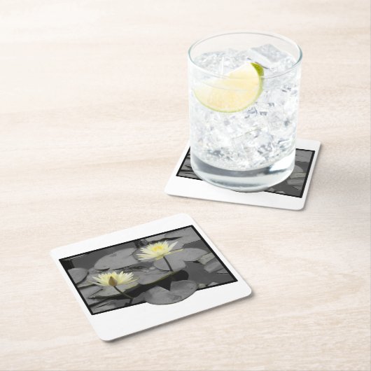 開花の枠を超える スクエアペーパーコースター (インサイチュ)