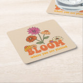 開花の植栽 スクエアペーパーコースター (アングル)