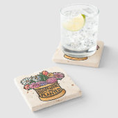 開花の植栽 ストーンコースター (横)