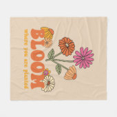 開花の植栽 フリースブランケット (正面(横))