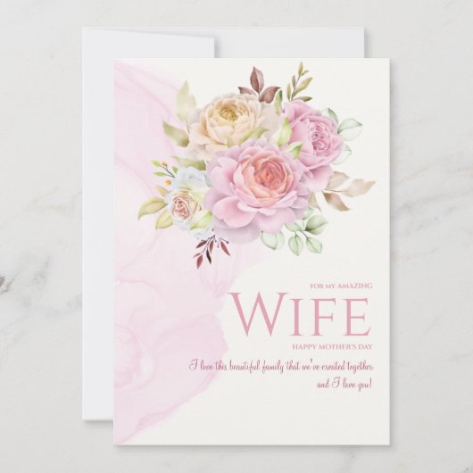 開花の母の日のカードで妻を 招待状 (正面)