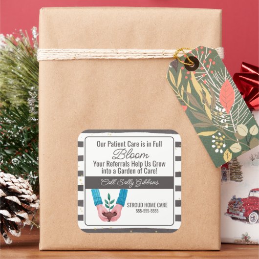 開花の気に供給を受ける医療施設 スクエアシール (クリスマス)