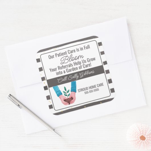 開花の気に供給を受ける医療施設 スクエアシール (封筒)