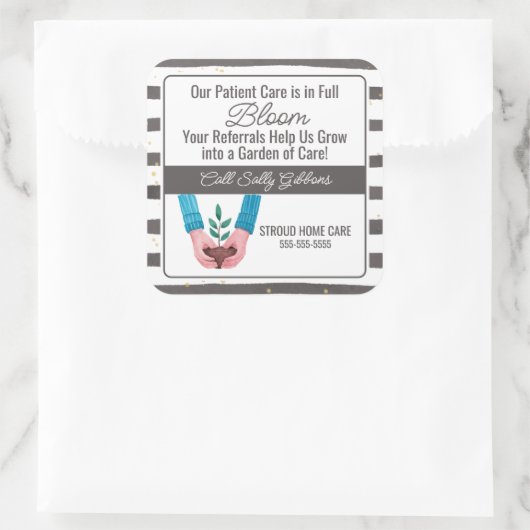 開花の気に供給を受ける医療施設 スクエアシール (バッグ)