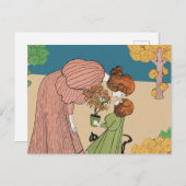 開花の瞬間 – ヴィンテージ母と子 ポストカード (正面/裏面)